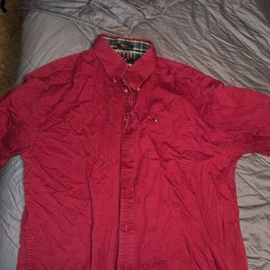 Burgundy short sleeve button up